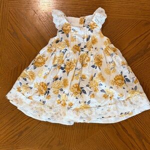 Tahari Yellow and Blue Floral Kids Dress